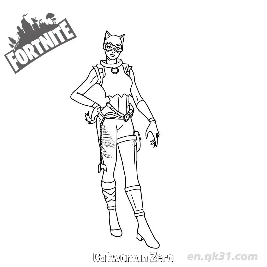 免费 猫女零式 01简笔画 素描 涂鸦 - 免费可打印堡垒之夜 下载PDF 简笔画涂色页